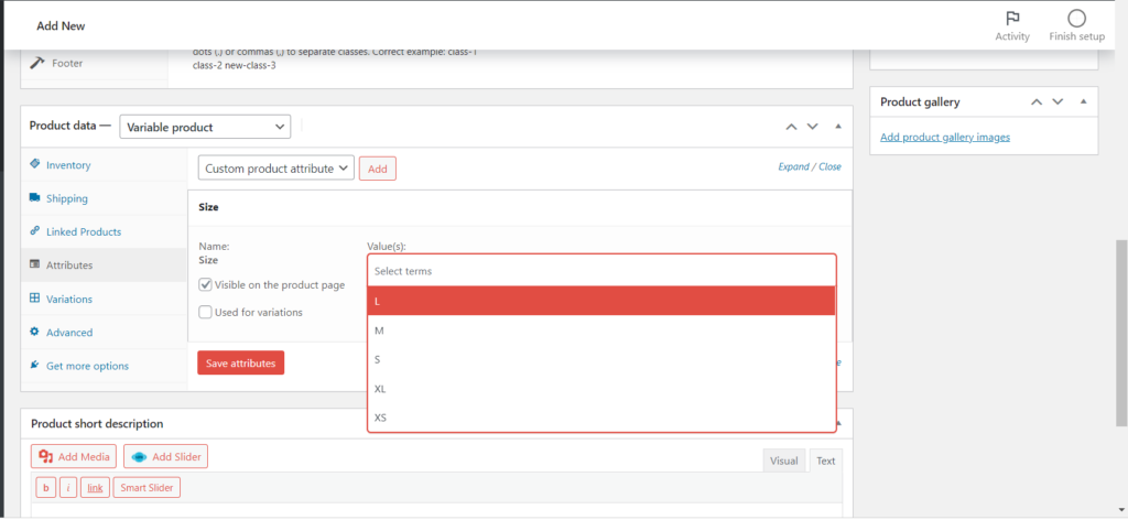 custom product attributes